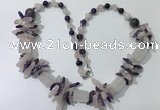 CGN302 27.5 inches chinese crystal & mixed quartz beaded necklaces