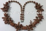 CGN304 27.5 inches chinese crystal & goldstone beaded necklaces