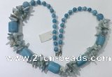 CGN311 27.5 inches chinese crystal & mixed gemstone beaded necklaces