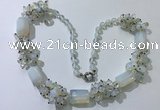 CGN388 23 inches chinese crystal & opal beaded necklaces