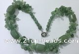 CGN389 23 inches chinese crystal & green aventurine beaded necklaces