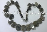 CGN431 20 inches freeform labradorite gemstone beaded necklaces