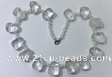 CGN440 21.5 inches freeform white crystal gemstone beaded necklaces