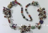 CGN452 25.5 inches chinese crystal & mixed gemstone beaded necklaces