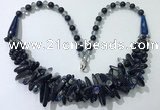 CGN465 22 inches chinese crystal & blue goldstone beaded necklaces