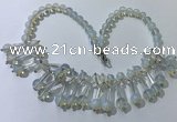 CGN500 21 inches chinese crystal & opal beaded necklaces