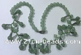 CGN501 21 inches chinese crystal & green aventurine beaded necklaces