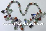 CGN506 21 inches chinese crystal & mixed gemstone beaded necklaces