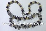 CGN518 23.5 inches chinese crystal & mixed gemstone beaded necklaces