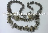 CGN521 23.5 inches chinese crystal & red agate beaded necklaces