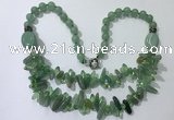 CGN524 23.5 inches chinese crystal & green aventurine beaded necklaces