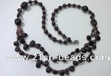 CGN539 27 inches chinese crystal & garnet beaded necklaces