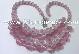 CGN556 19.5 inches stylish 4mm - 12mm cat eye beaded necklaces