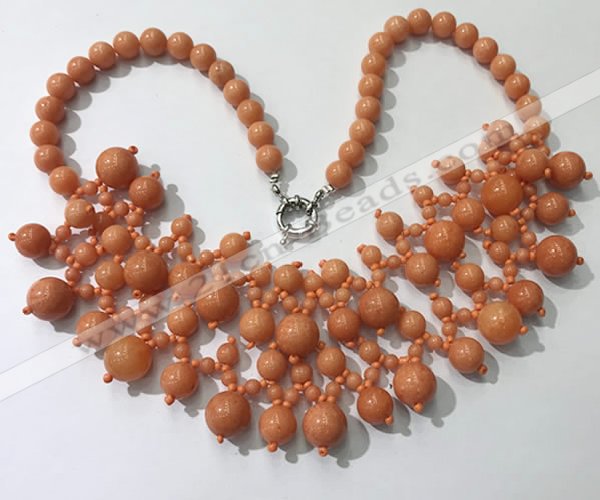 CGN558 19.5 inches stylish 4mm - 12mm candy jade beaded necklaces