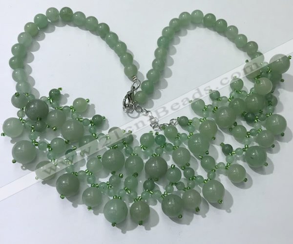 CGN560 19.5 inches stylish 4mm - 12mm green aventurine beaded necklaces