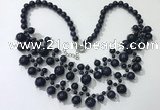 CGN563 19.5 inches stylish 4mm - 12mm blue goldstone beaded necklaces