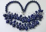 CGN566 19.5 inches stylish 4mm - 12mm lapis lazuli beaded necklaces