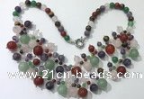 CGN567 19.5 inches stylish 4mm - 12mm mixed gemstone beaded necklaces