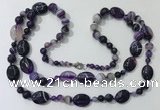 CGN583 23.5 inches striped agate gemstone beaded necklaces