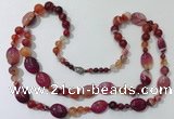 CGN585 23.5 inches striped agate gemstone beaded necklaces