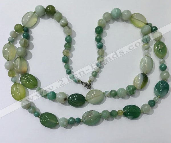 CGN587 23.5 inches striped agate gemstone beaded necklaces