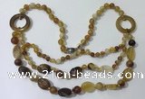 CGN596 23.5 inches striped agate gemstone beaded necklaces