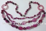 CGN598 23.5 inches striped agate gemstone beaded necklaces