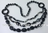 CGN603 23.5 inches striped agate gemstone beaded necklaces