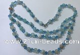 CGN655 22 inches chinese crystal & striped agate beaded necklaces