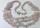 CGN670 22 inches stylish rose quartz beaded necklaces wholesale