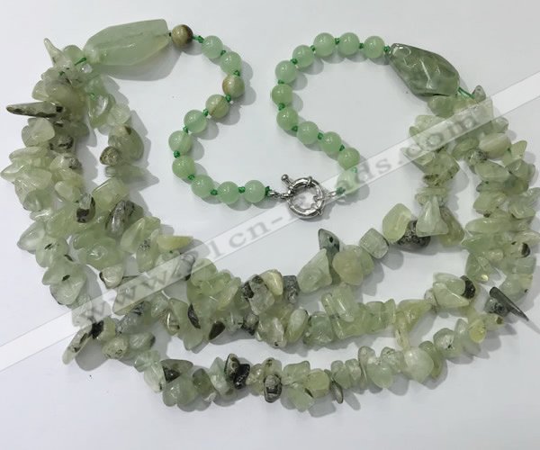 CGN672 22 inches stylish prehnite beaded necklaces wholesale