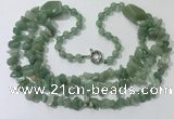 CGN674 22 inches stylish green aventurine beaded necklaces