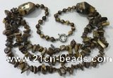 CGN676 22 inches stylish yellow tiger eye beaded necklaces