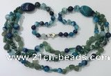 CGN684 23.5 inches chinese crystal & mixed gemstone beaded necklaces