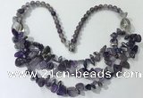 CGN697 22.5 inches chinese crystal & amethyst beaded necklaces