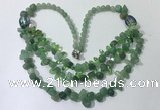 CGN699 22.5 inches chinese crystal & green aventurine beaded necklaces