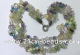 CGN711 22 inches fashion 3 rows mixed gemstone beaded necklaces