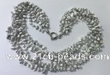 CGN730 19.5 inches stylish 6 rows white howlite chips necklaces