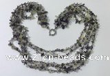 CGN741 19.5 inches stylish 5 rows fluorite chips necklaces