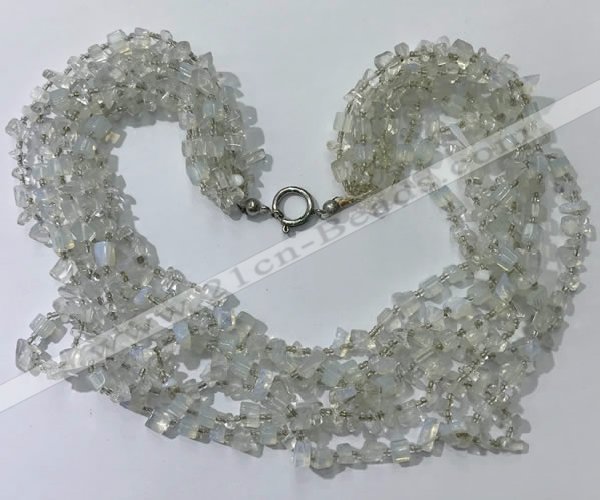 CGN745 19.5 inches stylish 8 rows opal chips necklaces