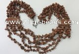 CGN766 20 inches stylish 6 rows goldstone chips necklaces