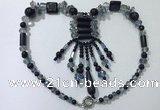 CGN813 19.5 inches chinese crystal & blue goldstone statement necklaces