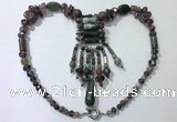 CGN815 19.5 inches chinese crystal & Indian agate statement necklaces