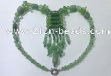 CGN817 19.5 inches chinese crystal & green aventurine statement necklaces