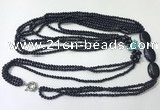 CGN849 30 inches trendy blue goldstone long beaded necklaces