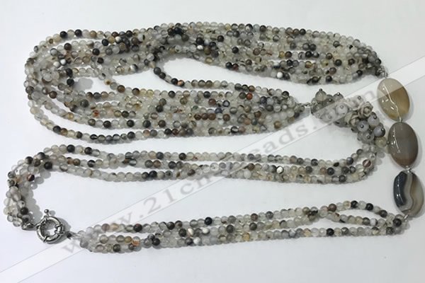 CGN850 30 inches trendy Montana agate long beaded necklaces