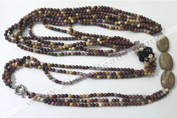 CGN853 30 inches trendy mookaite long beaded necklaces