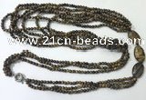 CGN854 30 inches trendy yellow tiger eye long beaded necklaces