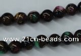 CGO03 15.5 inches 8mm round gold multi-color stone beads