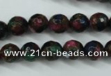 CGO11 15.5 inches 6mm faceted round gold multi-color stone beads